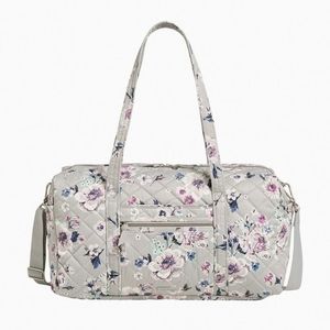 Vera Bradley Perform Twill "Park Stripe" Bundle; Gray; Med Duffel; Wristlet; NWT